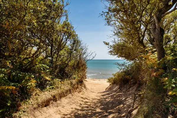 Fransa 'nın Jard sur Mer kentindeki La Mine plajının bir yaz günü Vendee, Fransa