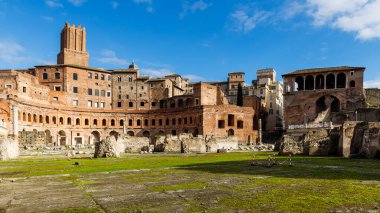 Rome, Italy - December 27, 2023: view of Trajan s Forum in the historic city center on a winter day clipart