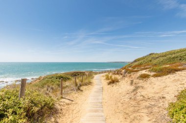 Pointe du Payre plajı manzarası, Jard sur Mer, Fransa, Vendee, Fransa