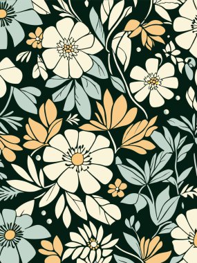 Çiçeksiz desen, vektör çizimi