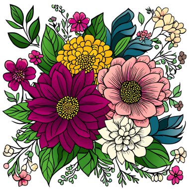 Çiçekli çiçek vektör deseni