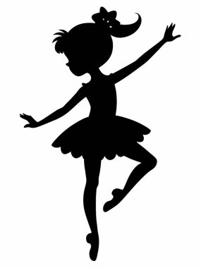 Beyaz arkaplanda balerin silueti şablonu