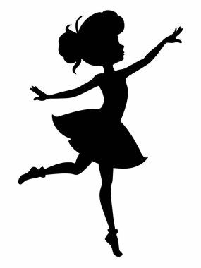 Beyaz arkaplanda balerin silueti şablonu