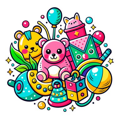 vektör karikatür evin şeklindeki sevimli ayı.