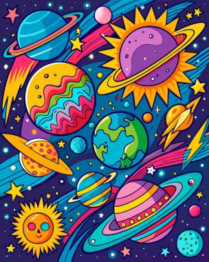 karikatür alanı ve gezegenler