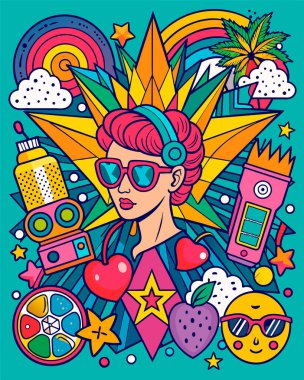 Okul ve iş için renkli kırpma nesneleri karala