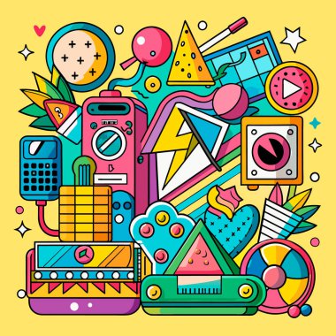 çizgi film karalama renkli vektörler