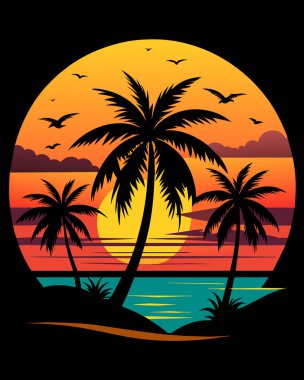 Günbatımında Afrika manzara ağacı silueti