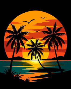 Günbatımında Afrika manzara ağacı silueti