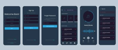 ui ux tasarımı için mobil uygulama arayüzü. vektör illüstrasyonu.