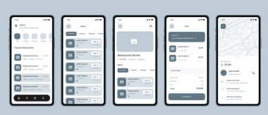 ui ux tasarımı için mobil uygulama arayüzü. vektör illüstrasyonu.