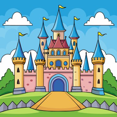 Peri masalı şato renkli çizgi film teması