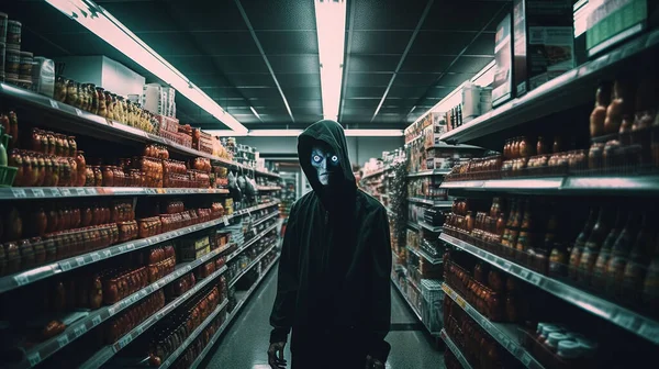 슈퍼마켓에 외계인 — 스톡 사진