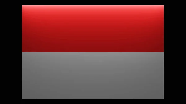Indonesias Flagg Dets Bulge Hvit Rød Stripe Med Sidelys Rendering – stockfoto