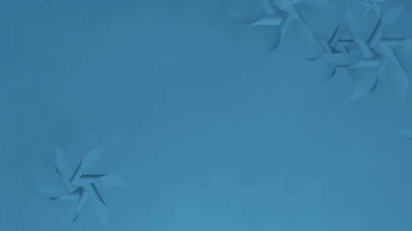 滑らかなブループレーン上の風力ホイールの混合サイズ 3Dレンダリング — ストック写真