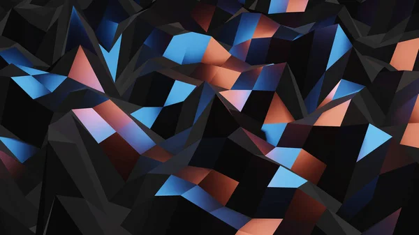 Barevný Růžový Povrch Modrého Krystalu Vzdušném Zobrazení Vykreslování — Stock fotografie