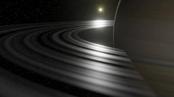 Часть Колец Сатурна Отражение Солнечного Света Рендеринг — стоковое фото