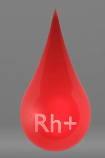Tekst Teken Een Rood Transparant Bloeddruppeltje Rendering — Stockfoto