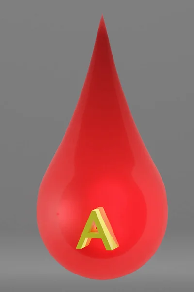 Texto Una Superficie Gotita Sangre Transparente Roja Representación — Foto de Stock