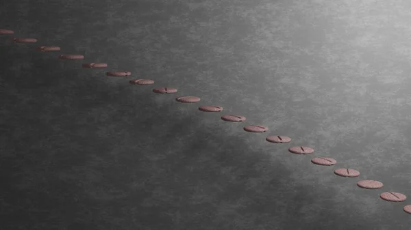 Груба Червоно Біла Точкова Поверхня Планшетних Сходи Бетонною Стіною Рендеринг — стокове фото