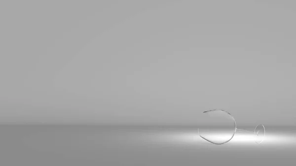 Vidro Vento Transparente Está Deitado Piso Branco Rendering — Fotografia de Stock