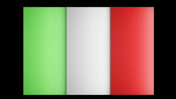 Bandera Italia Bulto Raya Verde Blanca Roja Con Luz Lateral — Foto de Stock