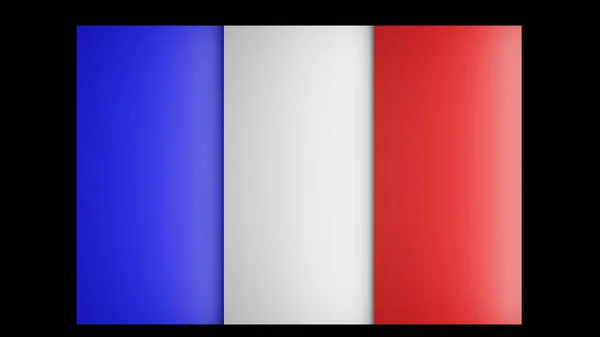 Frankreich Flagge Und Ihr Ausbuchtung Blauer Weißer Und Roter Streifen — Stockfoto