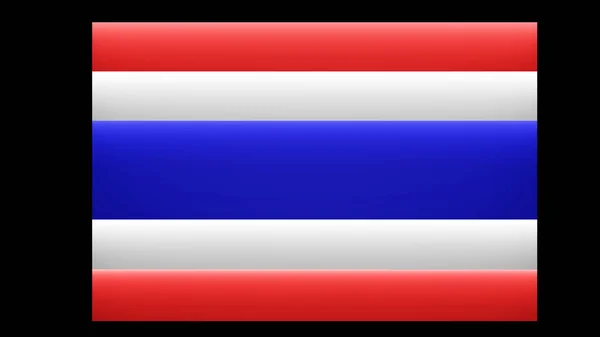 Drapeau Thaïlande Son Renflement Bande Bleue Blanche Rouge Avec Lumière — Photo