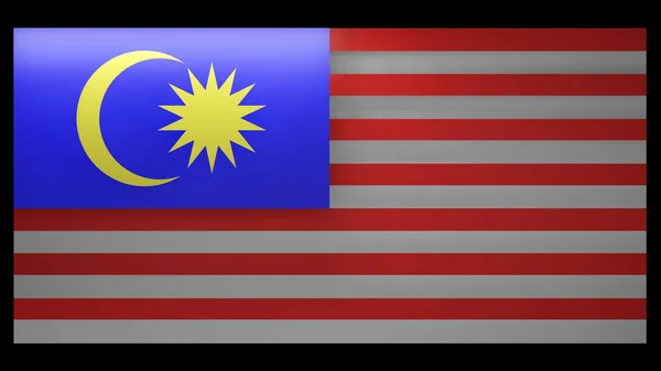 Флаг Малайзии Трехмерная Выпуклость Голубая Белая Красная Полоса Боковым Освещением — стоковое фото