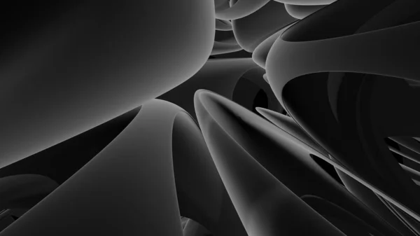 不規則な曲線形状構造 3Dレンダリング — ストック写真
