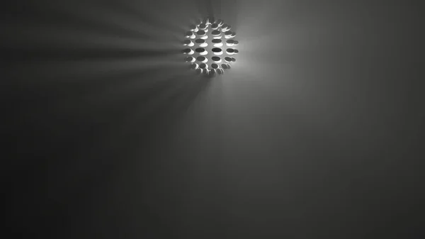 Una Strana Sonda Luminosa Con Fascio Luce Incandescente Sullo Sfondo — Foto Stock