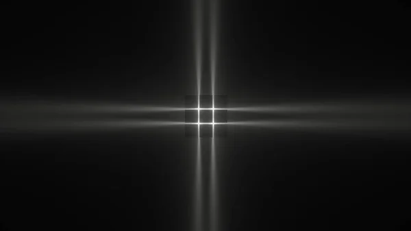 Strange Cube Light Probe Glowing Light Beam Background Rendering — Stock Photo, Image