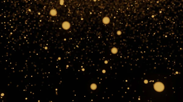Goldpunkt Von Glühwürmchen Dunkler Nacht Verbreiten Rendering — Stockfoto