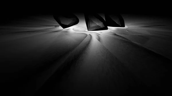 Καυστικό Φως Από Διάθλαση Λευκού Διαμαντιού Σκοτεινό Τραπέζι Rendering — Φωτογραφία Αρχείου