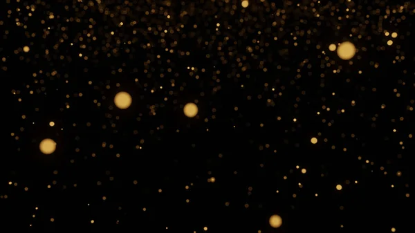 暗い夜にホタルの金点を広げる 3Dレンダリング — ストック写真