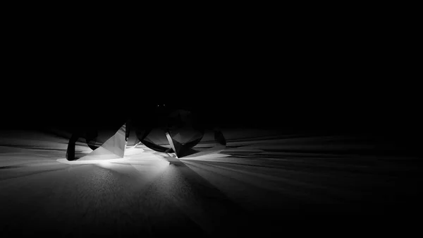 Каустический Свет Преломления Белого Алмаза Темном Столе Рендеринг — стоковое фото
