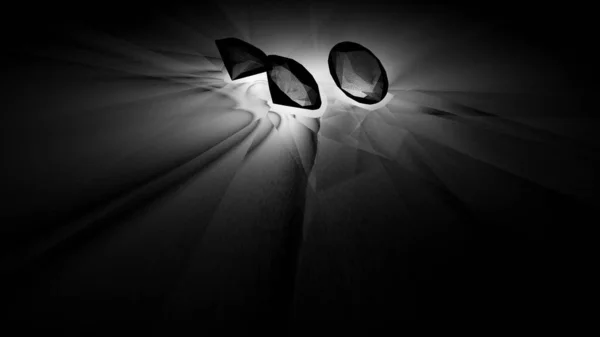Каустичне Світло Від Заломлення Білого Алмазу Темному Столі Рендерингу — стокове фото