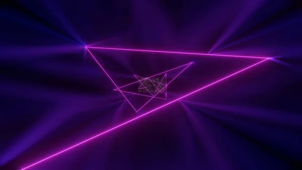 Рожевий Лазерний Промінь Відображення Космічному Тунелі Rendering — стокове фото