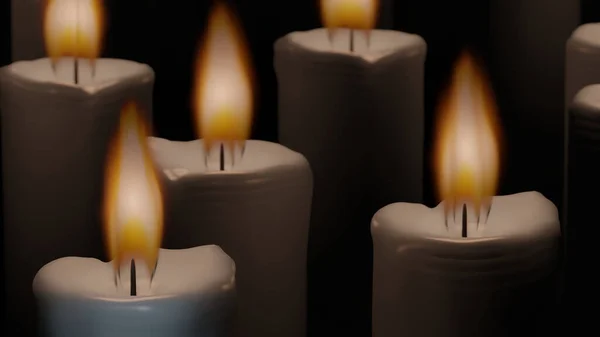 Κερί Φυτίλι Και Φλόγα Του Κοντινή Απόσταση Μικτή Ομάδα Κερί — Φωτογραφία Αρχείου