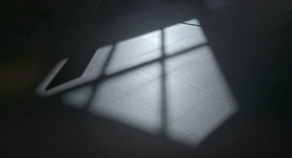 Тень Окна Сером Цементном Полу — стоковое фото