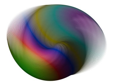 Oval ying yang sembolünden izole edilmiş (3D görüntüleme)