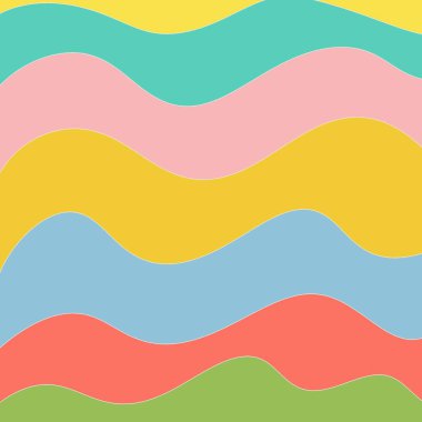Soyut gökkuşağı dalgalı, pürüzsüz desen. Retro, moda tasarım.