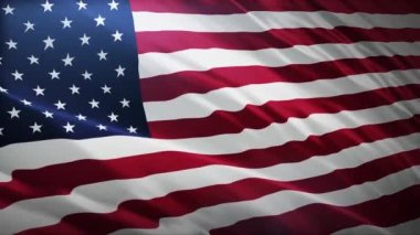 Amerikan bayrağının ağır çekimde çekilmesi. Anma Günü için arka plan, Gaziler Günü, 4 Temmuz, ya da diğer vatansever Amerikan bayrağı hareketi. Bağımsızlık Günü için arkaplan.