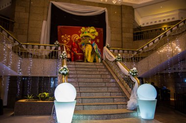 Chinese New Year Tradition show event, shot is selective focus with shallow depth of field. Photo taken on 27 January 2017 at Cairo Egypt