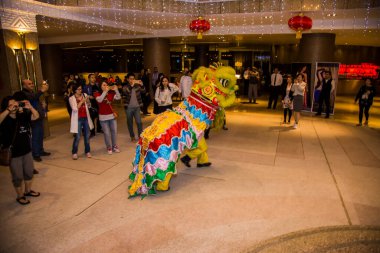 Chinese New Year Tradition show event, shot is selective focus with shallow depth of field. Photo taken on 27 January 2017 at Cairo Egypt