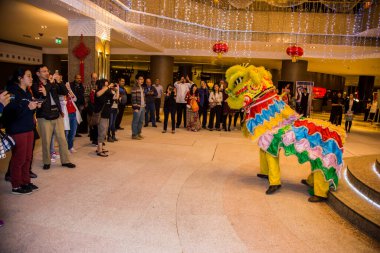 Chinese New Year Tradition show event, shot is selective focus with shallow depth of field. Photo taken on 27 January 2017 at Cairo Egypt