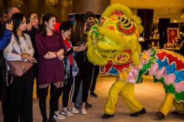 Chinese New Year Tradition show event, shot is selective focus with shallow depth of field. Photo taken on 27 January 2017 at Cairo Egypt