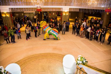 Chinese New Year Tradition show event, shot is selective focus with shallow depth of field. Photo taken on 27 January 2017 at Cairo Egypt