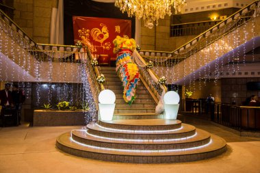 Chinese New Year Tradition show event, shot is selective focus with shallow depth of field. Photo taken on 27 January 2017 at Cairo Egypt