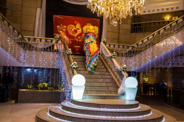 Chinese New Year Tradition show event, shot is selective focus with shallow depth of field. Photo taken on 27 January 2017 at Cairo Egypt